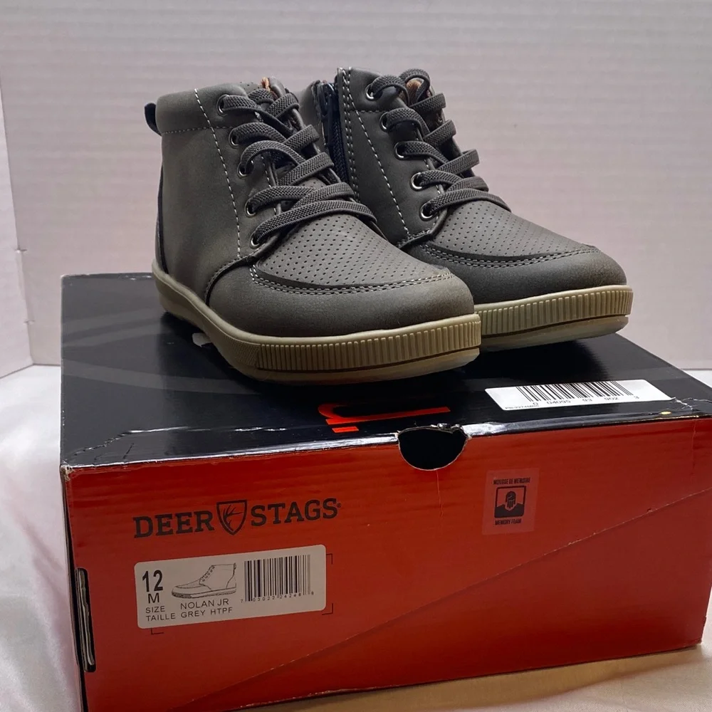 Deer Stags Kids Nolan Jr Size 12M‎ Grey Boots